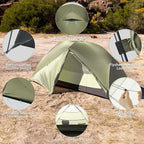 Naturehike Mongar Pro 1/2/3 Person Backpacking Tent,Waterproof Nylon Easy Setup Lightweight Camping Tent