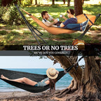 Tranquillo Combo x2 Hammocks with Stand for Outside & Tree Straps, Heavy Duty Hammock with Stand 600lbs for Indoor Outdoor Patio Backyard, x2 Hammocks for 2 Person (Combo - Yellow, Medium)