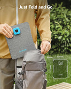 Anker Solix PS30 Solar Panel, 30W Foldable Portable Solar Charger, IP65 Water and Dust Resistance, Ultra-Fast Charging, Charges 2 Devices at Once, for Camping, Hiking, and Outdoor Activities.