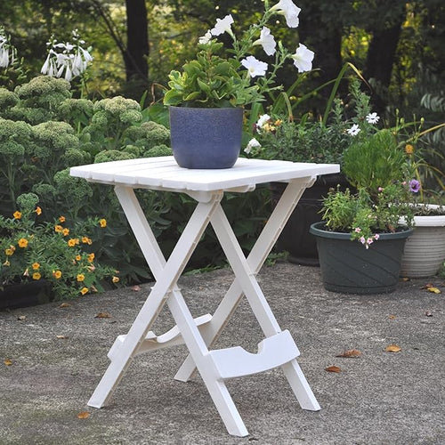 Adams Manufacturing 8500-48-4702 Plastic Quik-Fold Side Table 2 Pack, White