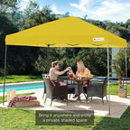Best Choice Products 10x10ft Pop Up Canopy Tent, Outdoor Shade, 1 Person 1 Minute Set Up, Carry Case, 4 Weight Bags - Yellow