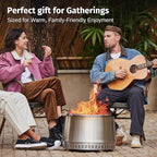 East Oak Fuoco Smokeless Fire Pit 21'' for Patio and Outdoor, Stainless Steel Firepit Wood Burning Fireplace with Carrying Bag, Portable Outdoor Fire Pit with Stand & Removable Ash Pan for Outside