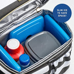 Cool Coolers By Fit & Fresh 12 Pack Slim Ice Packs, Quick Freeze Space Saving Reusable Ice Packs for Lunch Boxes or Coolers, Clear Blue Kids Ice,12 Pack