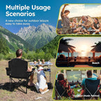 ALPHA CAMP Camping Chair 2 Pack Portable Chair with 3-Can Cooler Folding Chair with Side Pocket and Cup Holder, Collapsible for Camping, Tailgates, Beach, Fishing and Sports,2PC
