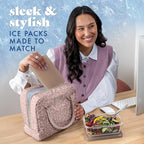 Cool Coolers by Fit & Fresh XL Slim Ice Packs, Quick Freeze Reusable Ice Packs for Lunch Boxes & Coolers, Long-Lasting, Space Saving Cooler Ice Packs, Taupe, 4Pk