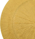 CNCEST 100 PCS Antique Charger Plates Bulk 13'' Plastic Embossed Dinner Plate Chargers Round Floral Plates for Wedding Decorative Chargers for Table Dinner Kitchen Party Decoration (Gold2,100PCS)