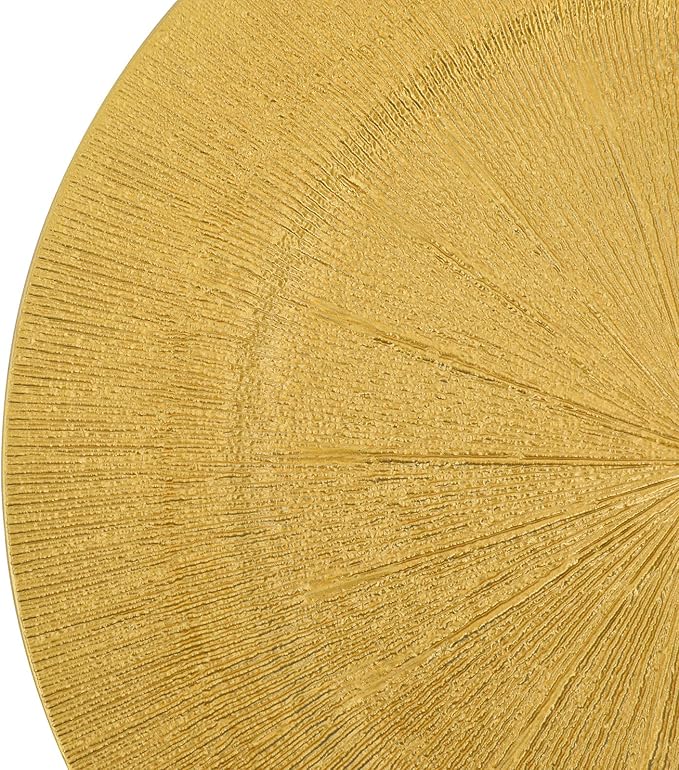CNCEST 100 PCS Antique Charger Plates Bulk 13'' Plastic Embossed Dinner Plate Chargers Round Floral Plates for Wedding Decorative Chargers for Table Dinner Kitchen Party Decoration (Gold2,100PCS)