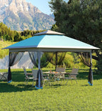 GarveeHome 13x13 Pop-Up Canopy Tent with Mosquito Netting, Heavy Duty Gazebo with Waterproof UV Double Roof, 169 Sq.Ft Shade, Instant Outdoor Shelter for Patio, Backyard, Garden, Light Blue