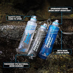 Collapsible Squeeze Water Filter Bottle - 650ml with Filter with NSF/FDA Certification Befree or Peak Series replacement for Hiking,Running,Camping,Travel,Cycling,and Fishing,BPA-Free(Gray)