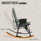 PORTAL Oversized Folding Rocking Camping Chair Portable Outdoor Rocker with High Back Hard Armrests Carry Bag, Supports 400 lbs