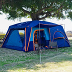 KTT Extra Large Tent 10-12-14 Person(B),Family Cabin Tents,2 Rooms,3 Doors and 3 Windows with Mesh,Straight Wall,Waterproof,Double Layer,Big Tent for Outdoor,Picnic,Camping,Family Gathering