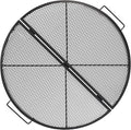 Lineslife X-Marks Fire Pit Cooking Grill Grates Portable, Heavy Duty Foldable Round Campfire Grill Grate, Firepit Grill Grate with Handles, Ideal for Outdoor BBQ Picnics, 36 Inch Black