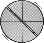 Lineslife X-Marks Fire Pit Cooking Grill Grates Portable, Heavy Duty Foldable Round Campfire Grill Grate, Firepit Grill Grate with Handles, Ideal for Outdoor BBQ Picnics, 36 Inch Black