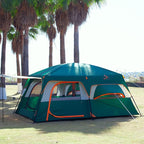 KTT Extra Large Tent 10-12-14 Person(Style-B),Family Cabin Tents,2 Rooms,3 Doors and 3 Windows with Mesh,Straight Wall,Waterproof,Double Layer,Big Tent for Outdoor,Picnic,Camping,Family Gathering
