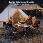 KingCamp Camping Table Roll up Aluminum Folding Table Lightweight Large Portable Foldable Camp Table for Picnic Camping Barbecue Backyard Beach Tailgate Indoor Outdoor, 4-6 Person, Support 176lbs