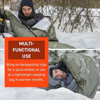 SOL Escape Bivvy with Hood - Emergency Preparedness Blanket - Reflects Up to 70% Body Heat - Outdoor Survival Bivvy - Water Resistant - Durable & Breathable - Winter Camping Supplies - Green
