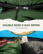 Sportneer Sleeping Bags for Adults, 0 Degree Sleeping Bag XL Flannel Winter Cold Weather Sleeping Bag with Detachable Hood Compression Sack for Camping, Backpacking, Hiking