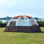 KTT Large Tent 8-10-12 Person,Family Cabin Tents,2 Rooms,2 Doors and 4 Windows with Mesh,Straight Wall,Waterproof,Double Layer,Big Tents for Outdoor,Picnic,Camping,Family Gathering