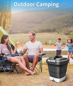 Portable Electric Pressure Washer w/3.2Gal Tank, 4-in-1 Nozzles, Max 290 PSI Foldable Cordless Pressure Washer for No Water Hose Apartment, Camping, Bike Cleaning, Garden Care and Pet Cleaning