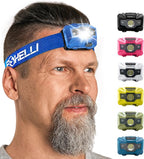 Foxelli USB‑C Rechargeable LED Headlamp – Ultra‑Light 2.4 oz & Bright 180 Lumens – Red/White Light, 5 Modes, IPX5 Waterproof, 40 h Runtime for Trail Running, Camping, Hiking