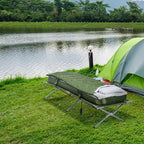 Camping Cot, Outdoor Folding Bed Set with Mattress, Sleeping Bag, Pillow, and Carry Bag, Comfortable and Portable, for Travel Camp Beach