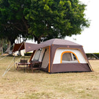 KTT Large Tent 6-8-10 Person,Family Cabin Tents,2 Rooms,2 Doors and 4 Windows with Mesh,Straight Wall,Waterproof,Double Layer,Big Tents for Outdoor,Picnic,Camping,Family Gathering