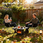 SunSettler Heated Camping Chair, Oversized Heated Outdoor Chairs for Adults with 3 Heat Levels, Portable Folding Padded Chair for Camp, Lawn, Sports (Battery NOT Included) (Black, Oversized)