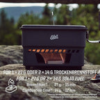 ESBIT 1100ML Lightweight Solid Fuel stove and Camping Cookware Set, 1100ml