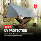 Rain Fly12x10 Lightweight Survival Camping Tarp; 100% Waterproof; Makes a Great Backpacking Tarp or Hammock Shelter; Comes in Multiple Colors, Survival Bracelet Included; Grey