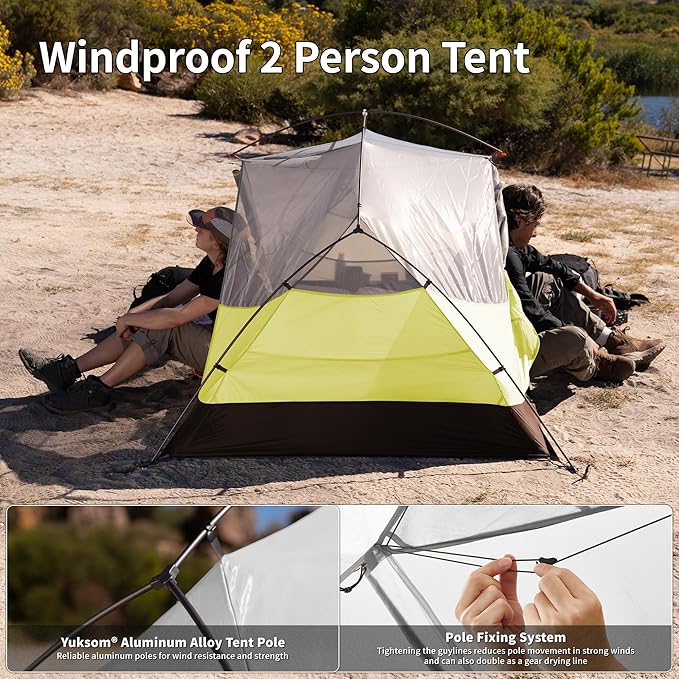 Naturehike Mongar Base 2-3 Person Camping Tent, Lightweight Waterproof Backpacking Tent with Footprint