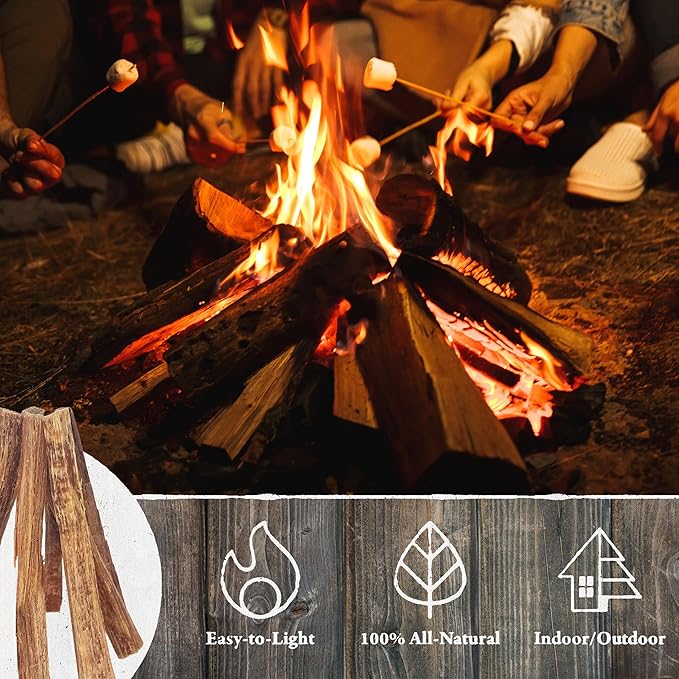 Fatwood Fire Starter Sticks 25lb Box - Indoor or Outdoor 100% All Natural Pine Fire Starters for Campfires, Fireplace, Firepit, Wood Stove, or BBQ Grill - Kindling Wood Firewood Lighter by Pure Garden