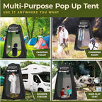 Outdoor Portable Toilet Set for Adults with Camping Night Lantern, Folding XL Toilet, Pop Up Privacy Tent and Carry Bags, Multipurpose Potty, Washable and Foldable for RV Travel