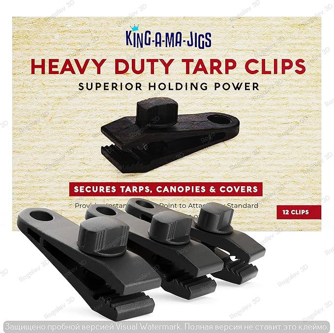 12 Pack - Tarp Clips Heavy Duty Lock Grip - Strong Clips - Superior Holding Power - Alligator Locking Clamp Design - Multipurpose, Tarp Tie Downs, Canvas, Shade Cloth, Tent, Banner, Awnings (12 Pack)