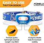 Foxelli LED Headlamp Flashlight for Adults & Kids, Running, Camping, Hiking Head Lamp with White & Red Light, Comfortable Headband, Lightweight & Waterproof, 3 AAA Batteries