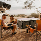 Folding Camping Table with Storage - Lightweight and Portable Aluminum Camp Table with Adjustable Height for Outdoor Travel, Beach, BBQ, Party, Picnic, and Glamping by Wakeman Outdoors