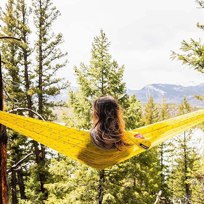 GRAND TRUNK TrunkTech Double Hammock | Ultra-Strong & Lightweight | 11 ft Hammock with Ripstop Nylon | 500 lb Capacity | Fast-Drying & Weather-Resistant | Lava