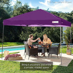 Best Choice Products 12x12ft Pop Up Canopy Tent, Outdoor Shade, 1 Person 1 Minute Set Up, Carry Case, 4 Weight Bags - Amethyst Purple