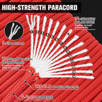 1200 Paracord Rope - 4.4mm 14 Strand Nylon Parachute Spool para Cord Lanyard for Outdoor Camping Survival Utility Tent Crafting DIY Projects Fishing Clothsline Bracelet - Red 200FT