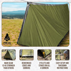 Orange Polyester Survival Tent with Doors - Compact, Durable, All-Season Shelter for Camping, Hiking, and Emergency Preparedness