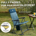 Timber Ridge 3-Level Adjustable Rocking Camping Chair, Ergonomic Padded High Back, Supports 300 LBS, Stable Anti-Tip Rocker, Hard Armrests for Easy Standing, Portable for Patio, Lawn & Tailgating