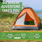 2 Person Camping Tent with Rain Fly and Carrying Bag - Lightweight Outdoor Tent for Backpacking, Hiking, or Beach Use by Wakeman Outdoors