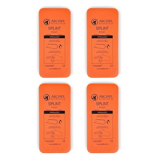 Finger Splint Pack of 4 – 2" x 4.5" Moldable Aluminum Finger Brace for Trigger Finger, Mallet Finger & Injury Immobilization – Lightweight, Reusable First Aid Splint Support