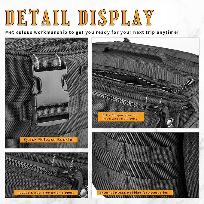 Motorcycle Saddlebags 25L Universal Throw Over Saddle Bags Waterproof Large Capacity Duffle Gear Organizer for Camping Trip Travel Outdoor with Raincover, Black