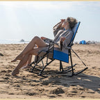 ARROWHEAD OUTDOOR Foldable Rocking Camp Chair with Large Cup Holder, Side Pocket, Space-Saving Folding, Enhanced Swinging Rocker for Camping, Fishing, Patio