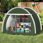 Bike Storage Shed, Oversized Storage Tent for 3-4 Bikes, Portable Foldable Garage/Garden Storage Tents, Waterproof Anti-uv Outdoor Bicycle Cover, Green