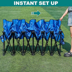 1MORE Portable Folding Bench, Foldable Sideline Bench for Team, 6 Seats Outdoor Camping Chair with Carry Bag & Backrest, Team Sport Sideline Bench for Football,Soccer, Fishing. Blue