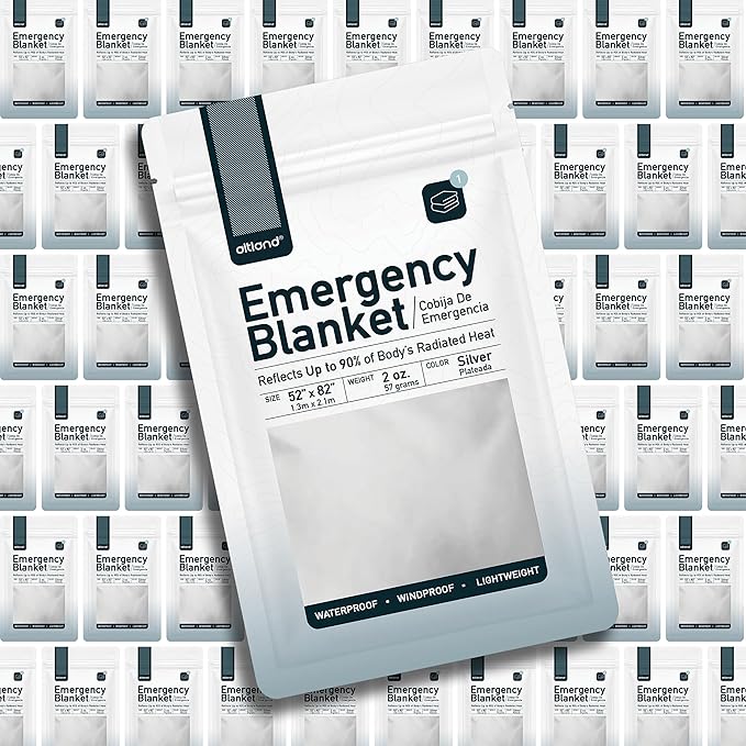 Altland 250 Pack of Emergency Blankets - Heat Reflective Blankets for Winter Survival Kits, Disaster Preparedness, Cold Weather Camping, and Homeless Care Packages