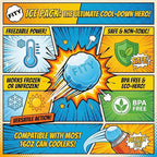FITY Freeze The 6 Pack - A Space Saving Freezable Ice Pack use w/Lunch Boxes, Diaper Bags, Sore Muscles, 16oz can Cooler tumblers, Beach Bags, Coolers, and More.