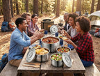 Camping Cookware Set - Compact Stainless Steel Campfire Cooking Pots and Pans | Combo Kit with Travel Tote Bag | Rugged Outdoor Cook Set for Hiking | Barbecues | Beach