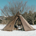 OneTigris Rock Fortress Hot Tent with Stove Jack, 4 Season, 4-6 Person Tipi for Camping, Backpacking, Hunting, Fishing - Waterproof, Wind-Proof